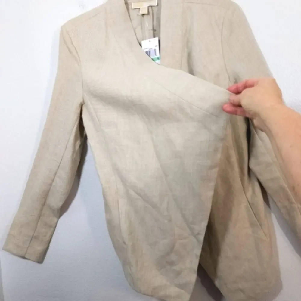 New Michael Kors Hemp Linen asymmetrical jacket NWT 8